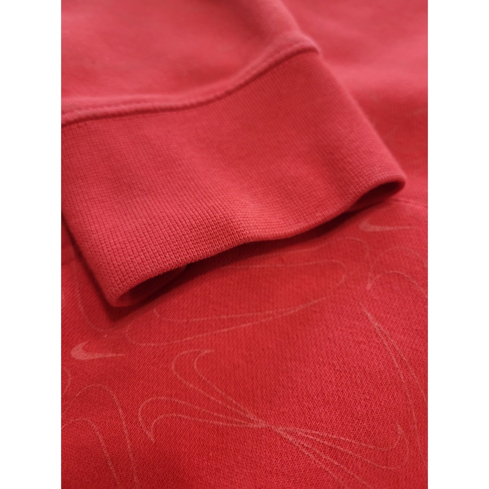 Vintage Nike Center Swoosh Check All Over PRINT Sweatshirt Hoodie Red Size 2XL - Picture 5 of 9
